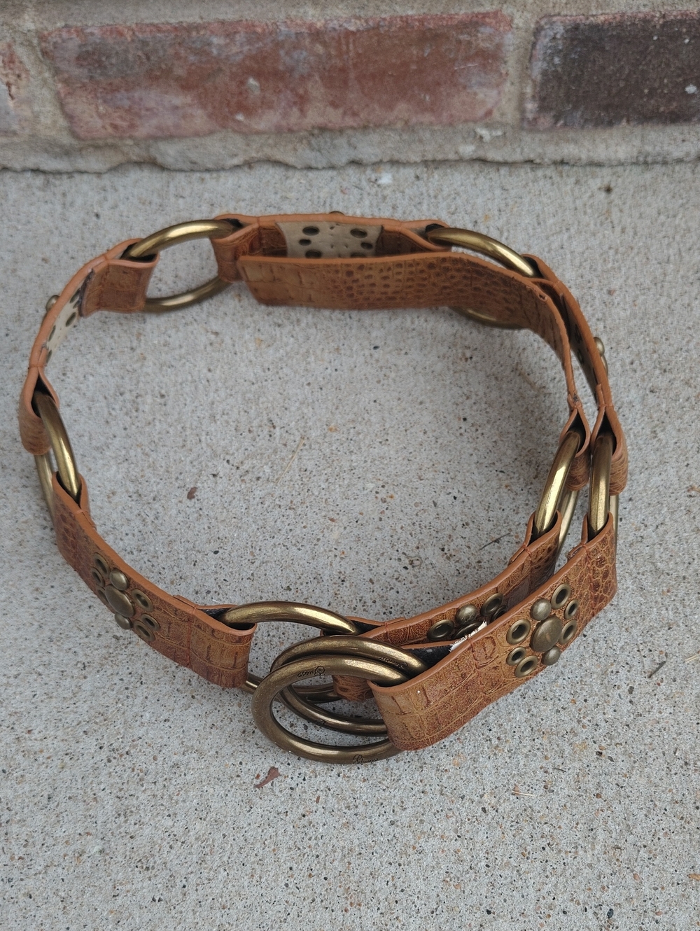 Vintage Guess Leather Studded Double Loop Buckle Belt Country Rodeo Western Y2K - Picture 4 of 15
